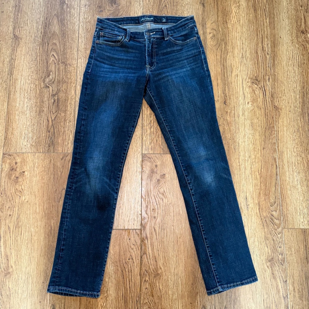 Lucky Brand Sweet Straight Ankle Jeans‎ Dark Wash Blue Denim Womens 4/27 Cotton